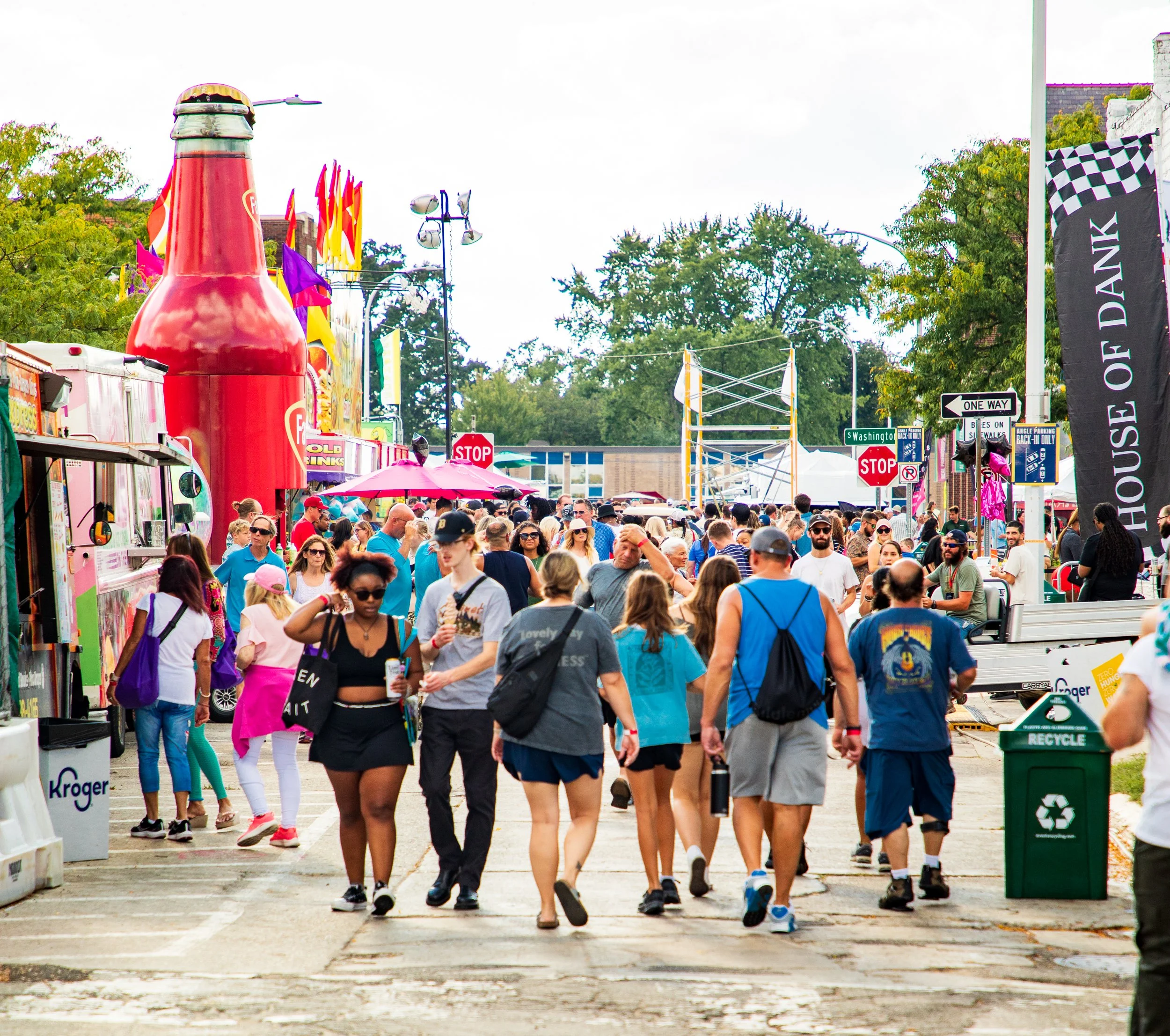 Crowd walking through Arts, Beats and Eats festival in Royal Oak